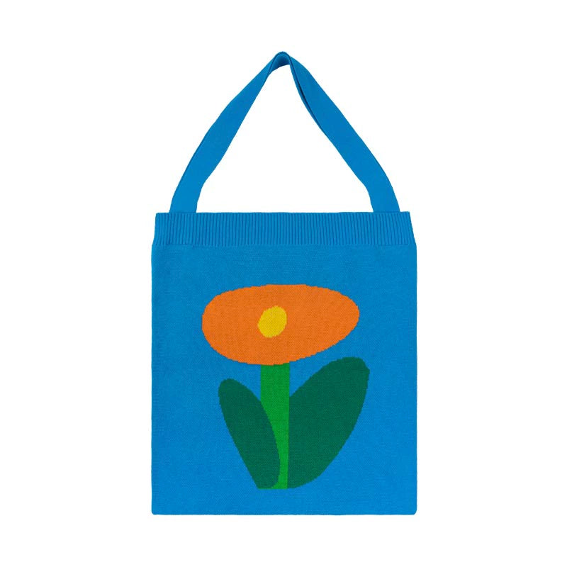 MoodLikeMe Small Flower Knitted Tote Bag