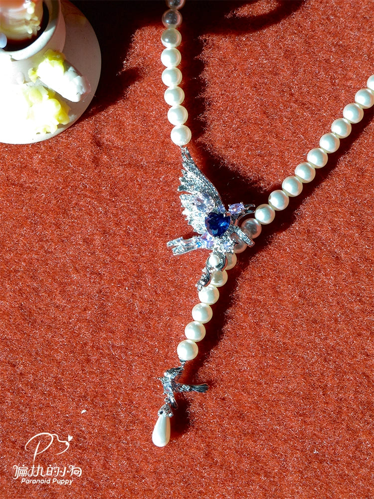ParanoidP Y Word Pearl Light Luxury High-end Necklace