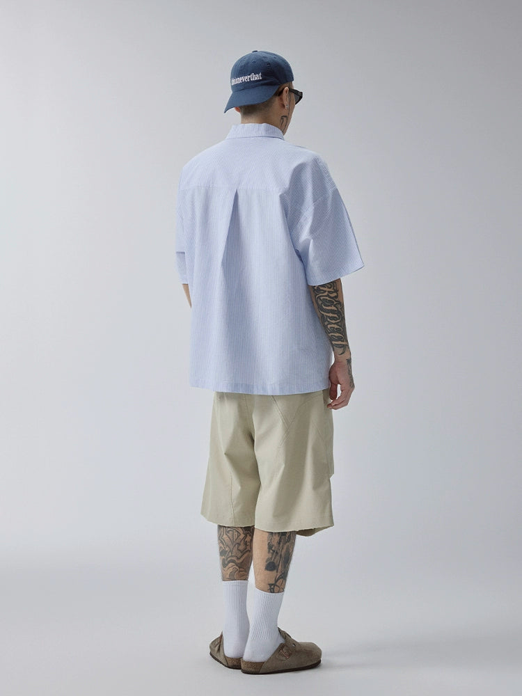 F2CE Vertical Striped Casual Short-sleeved Shirt