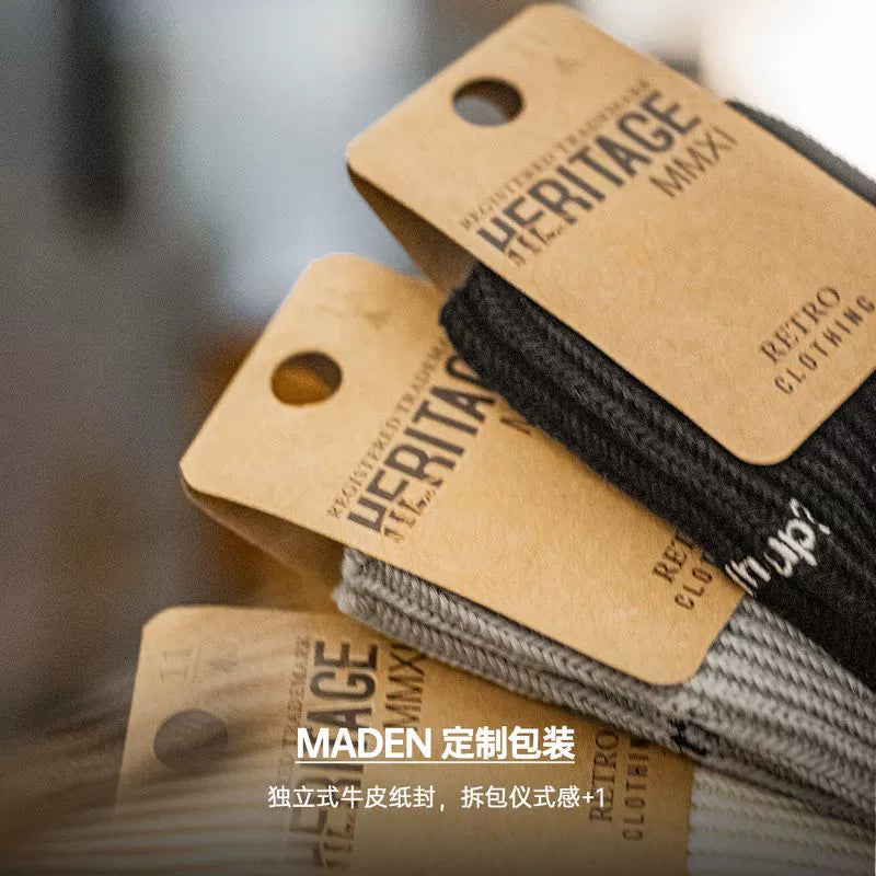 Maden Retro Thick Thread Embroidered Knitted Tube Socks