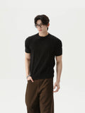 TURNTIDE Vintage Niche Crew Neck Knitted Tee