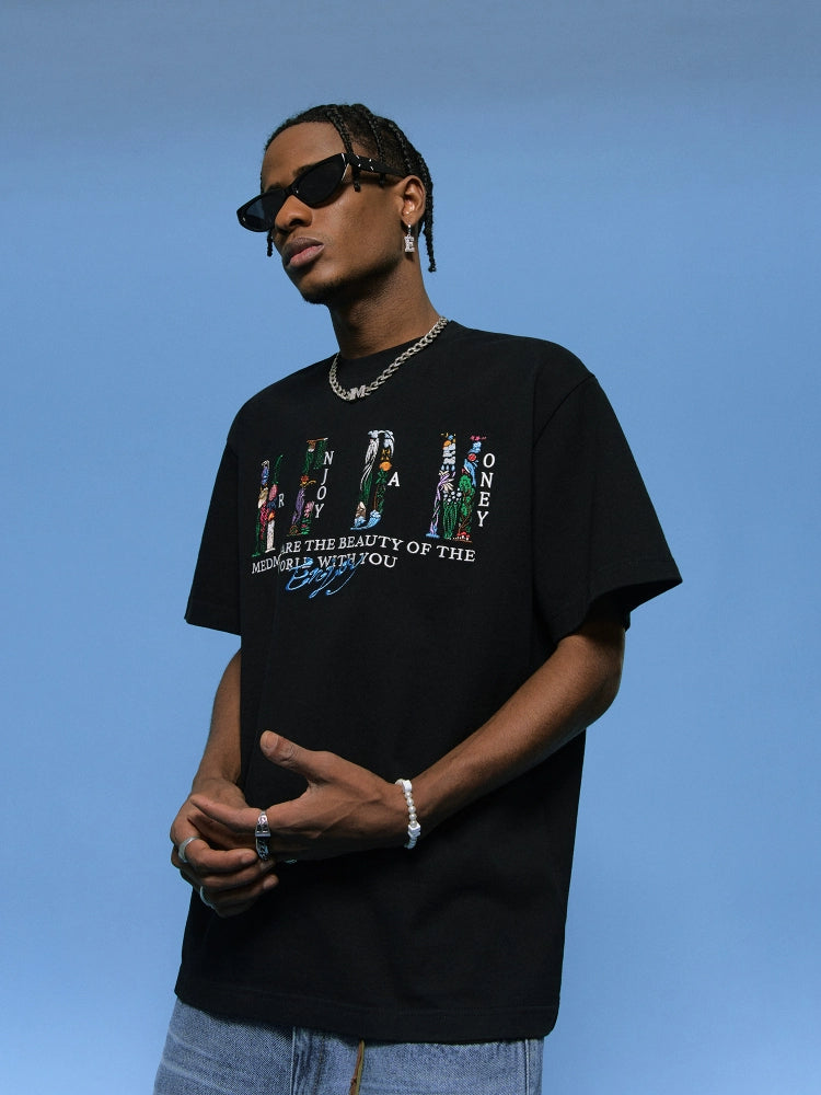 MEDM Small Element Stacking Embroidery LOGO Tee