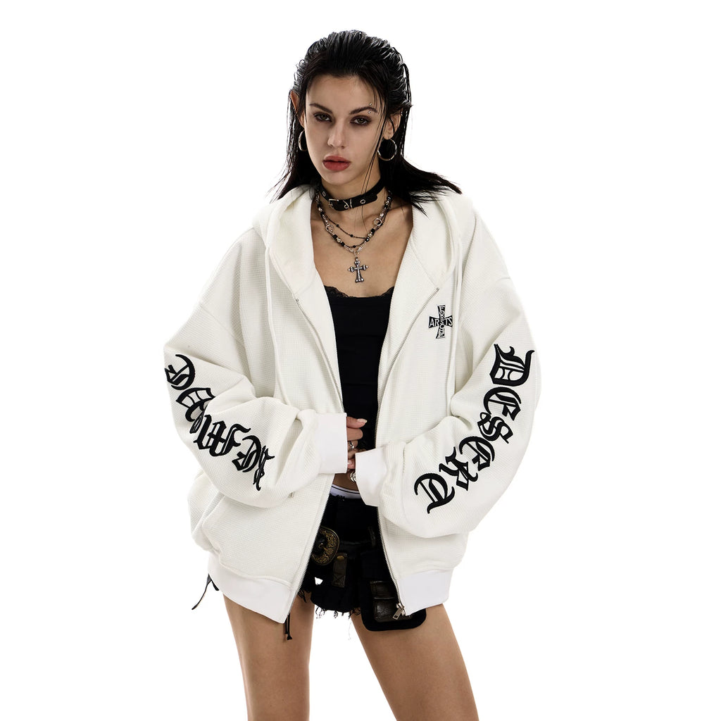 0123Start Waffle Hooded Fleece Jacket