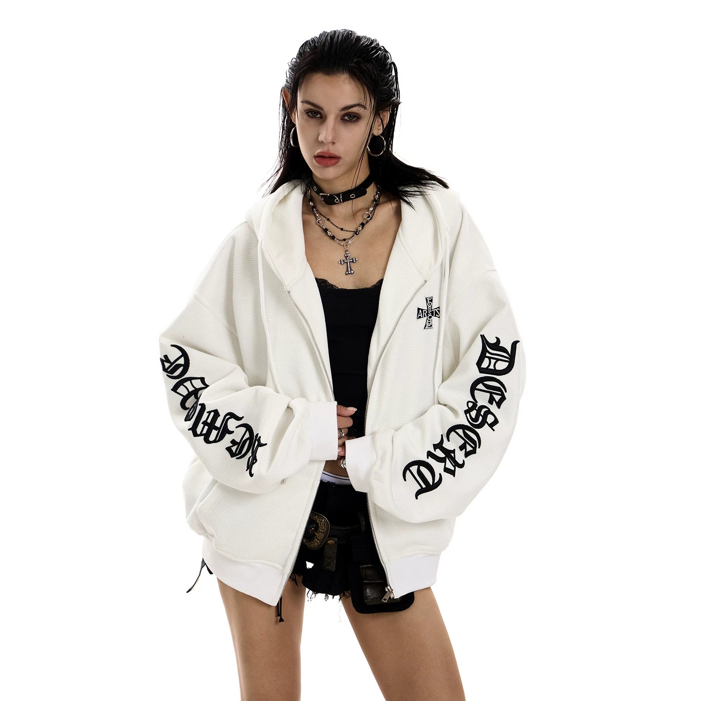 0123Start Waffle Hooded Fleece Jacket