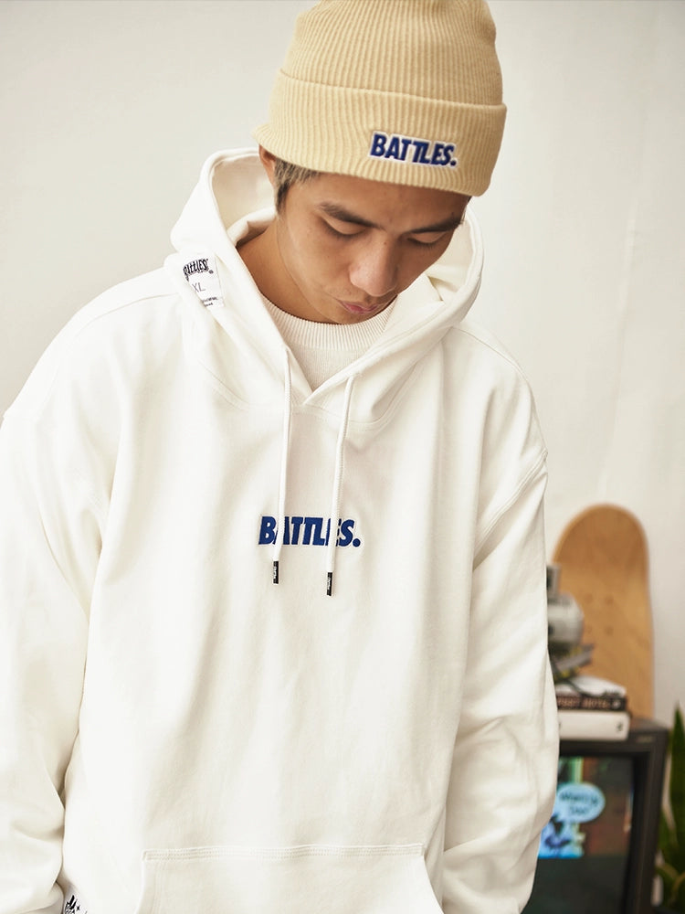Battles Embroidered Cotton Terry Hooded Sweater