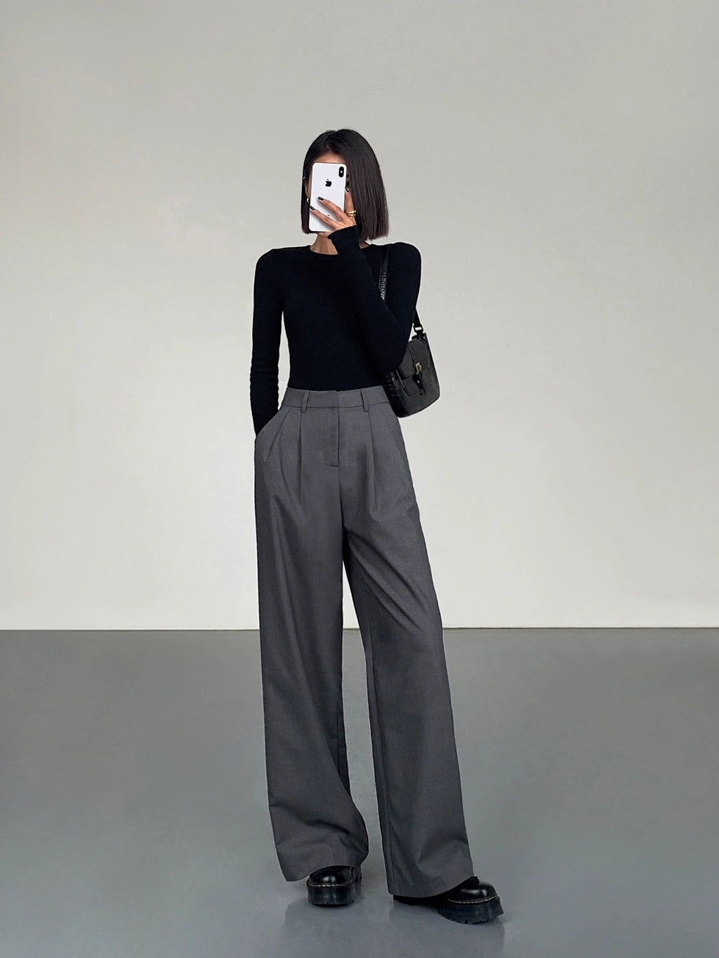 Ousph High Waist Loose Versatile Mopping Casual Pants