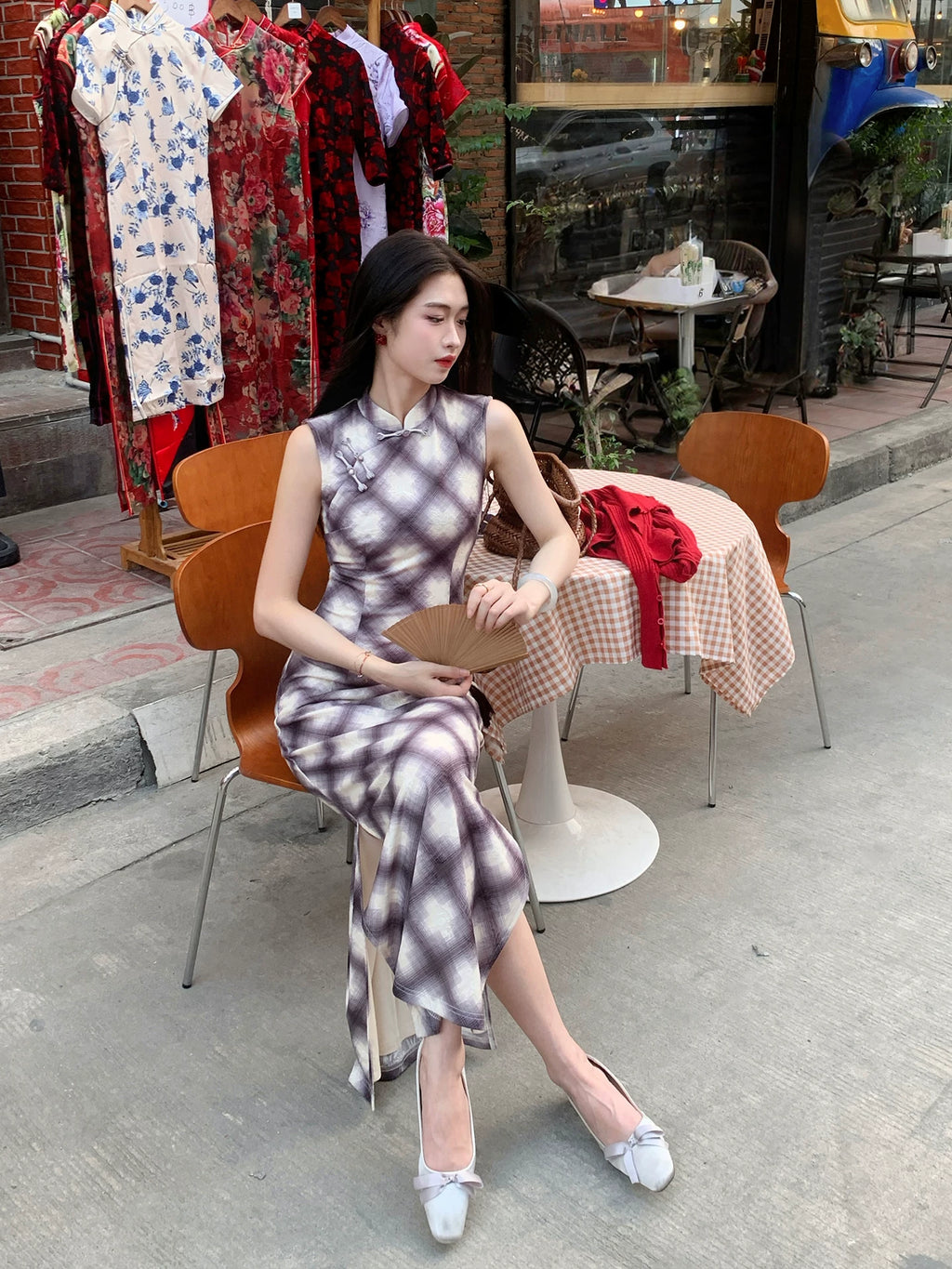 ZIHE Knitted Stretch Cheongsam Dress