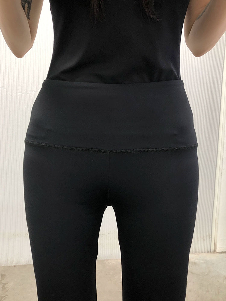 FUZZYKON Stretch and Thin Shaping Outer Wear Sports Flared Pants