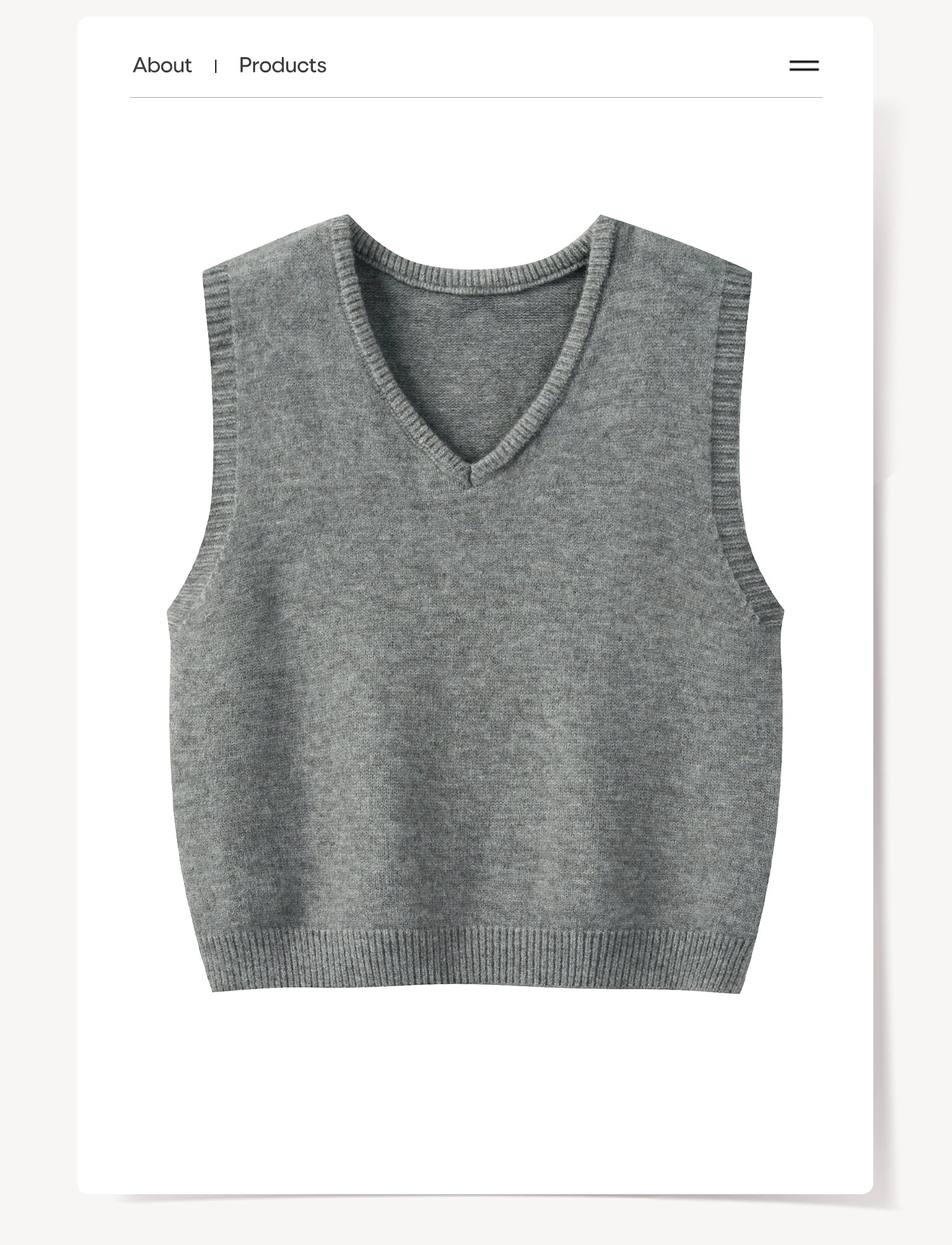 Cantonstory Vintage V-Neck Knitted Vest