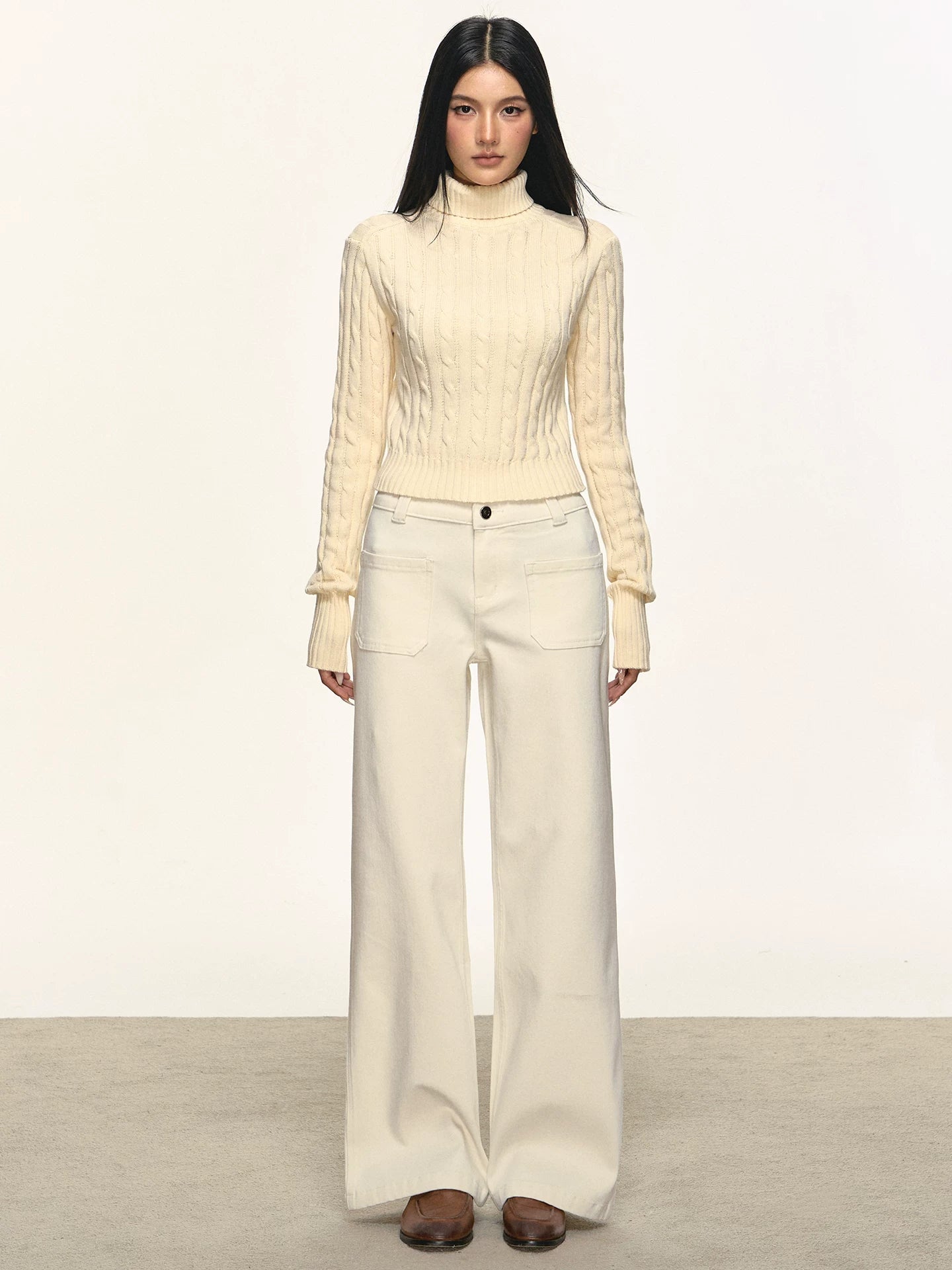 Anna Aneae Straight Wide-leg Casual Trousers