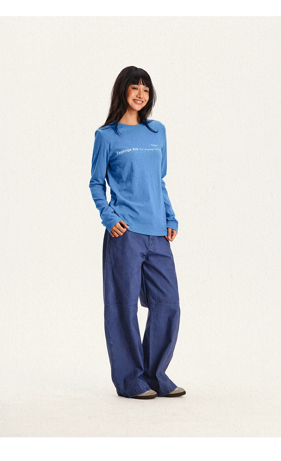 CryingCenter Soft Waxy Monogram Print with Loose Long Sleeves