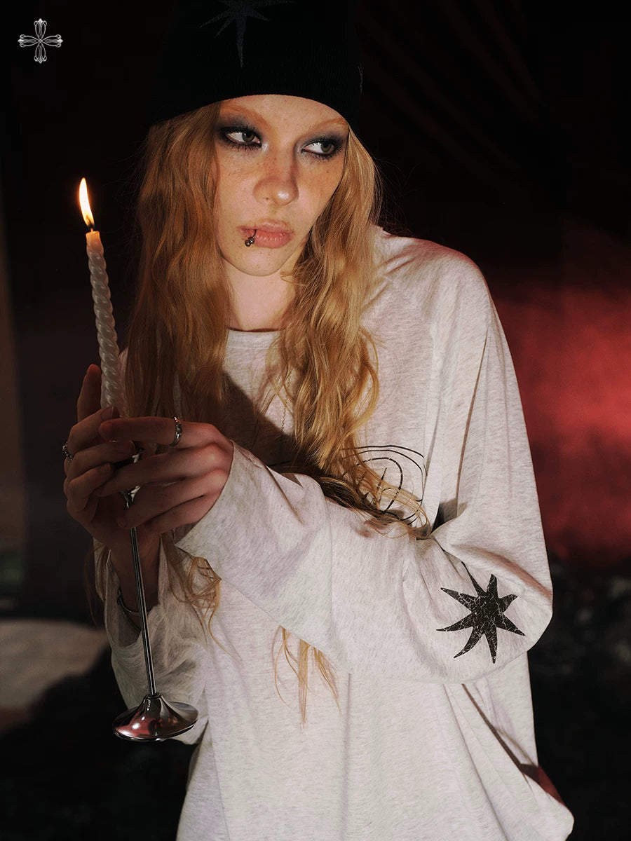 SMILE DDD Micro Transparent Loose Versatile Long Sleeve