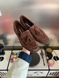 Milooey Leather Suede Fringed Loafers