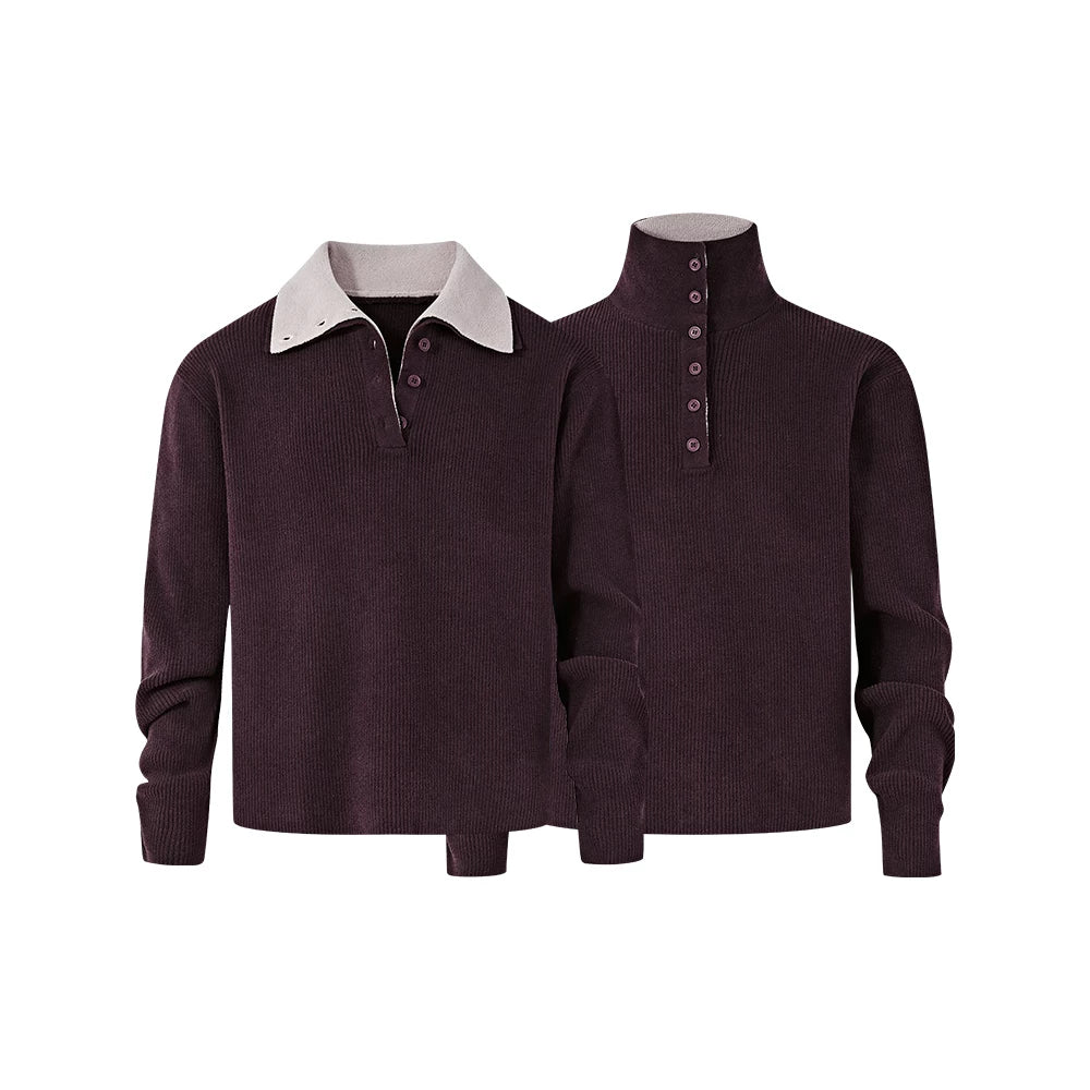 KREATE Double-neck Fake Two-piece Sweater Jacket