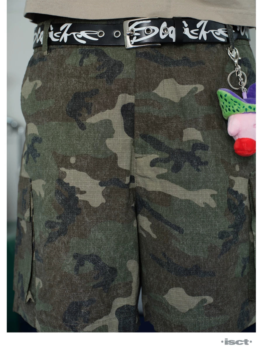 ComicTree Vintage Casual Camo Pocket Tooling Shorts