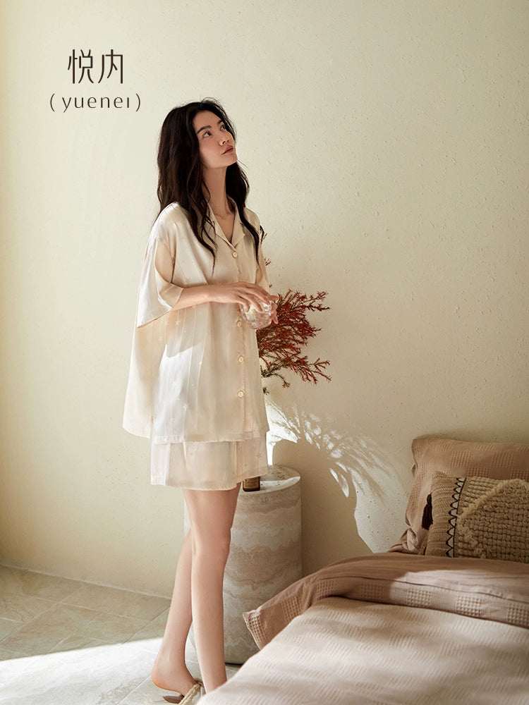 Yuenei Thin Silk Casual Fashion High-end Loungewear