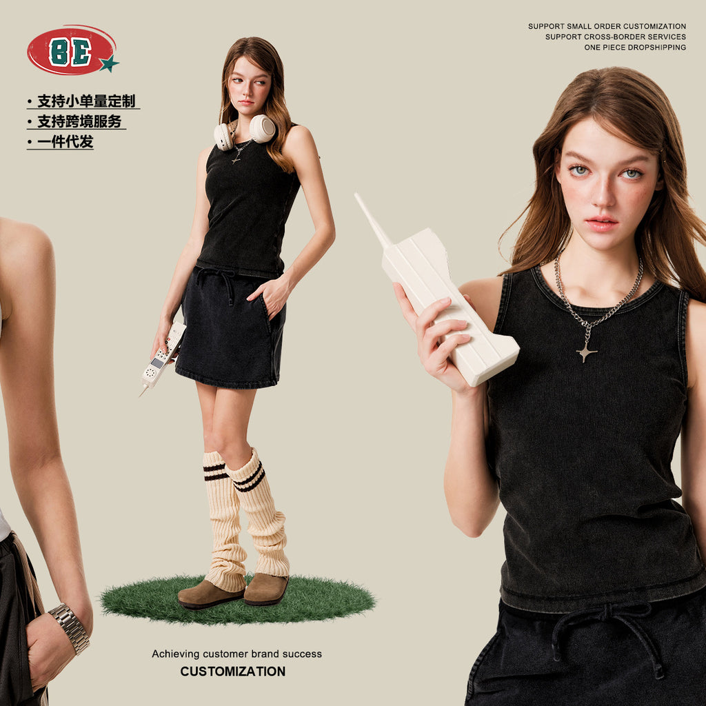 BE Women's Vest Slim Fit Crop Top
