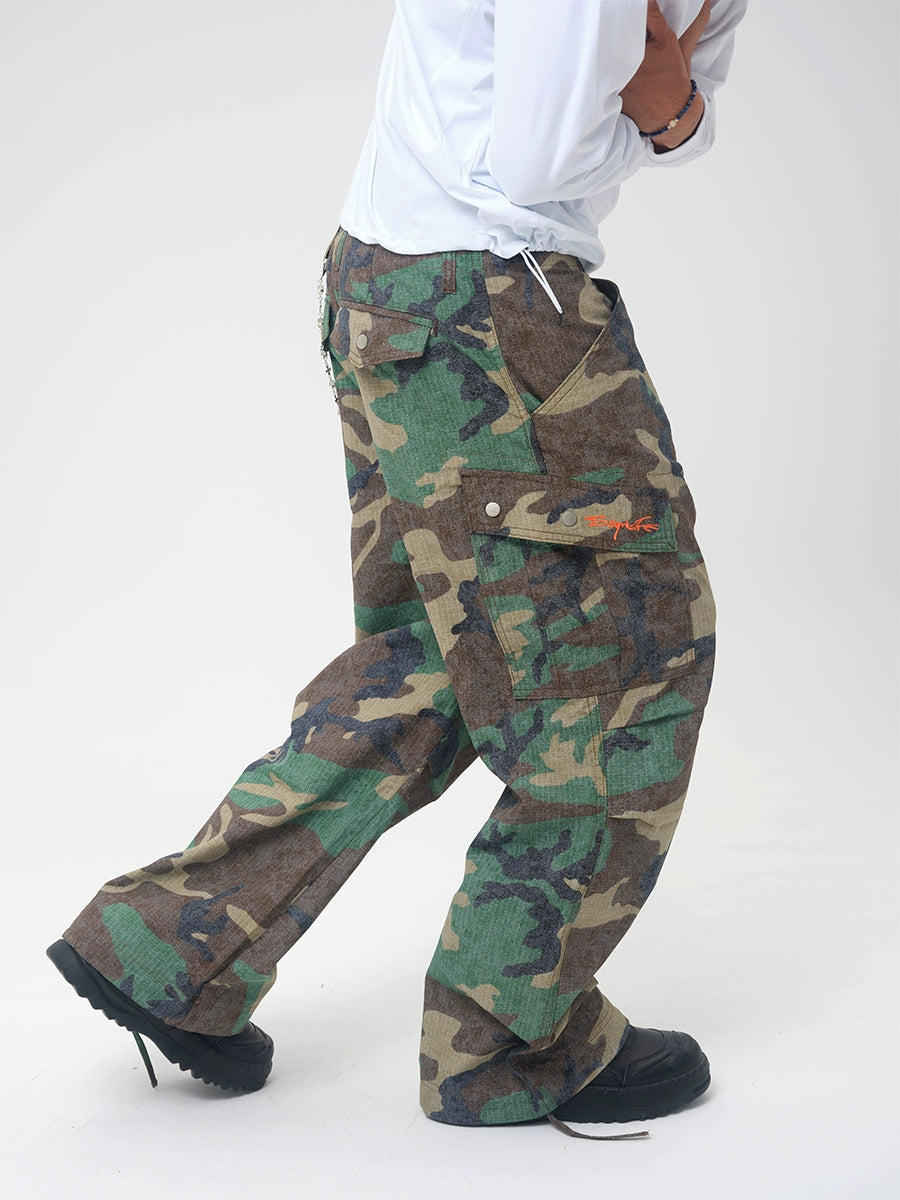 ComicTree Vintage Camo Casual Straight Pants