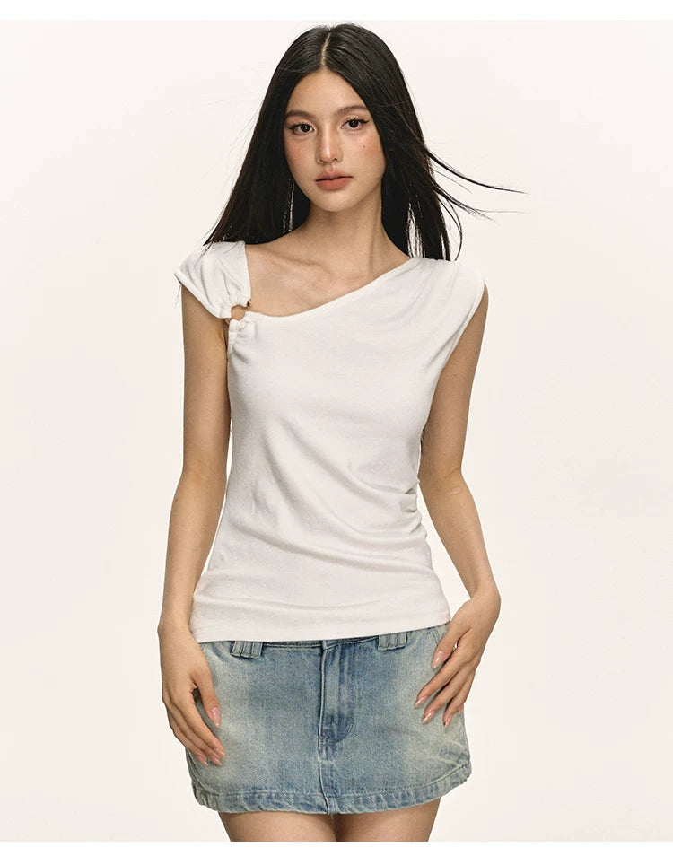 Anna Aneae Waist Slim Short Knitted Vest