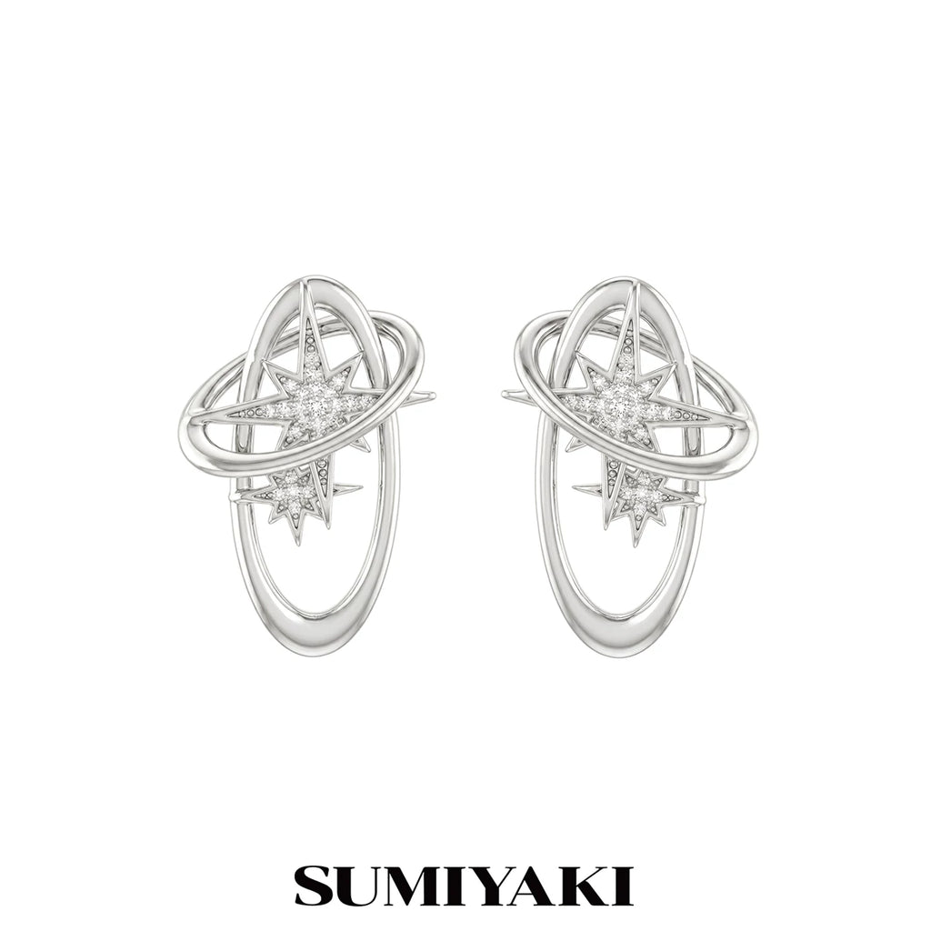 SUMIYAKI Premium Feeling Full Diamond Stud Earrings