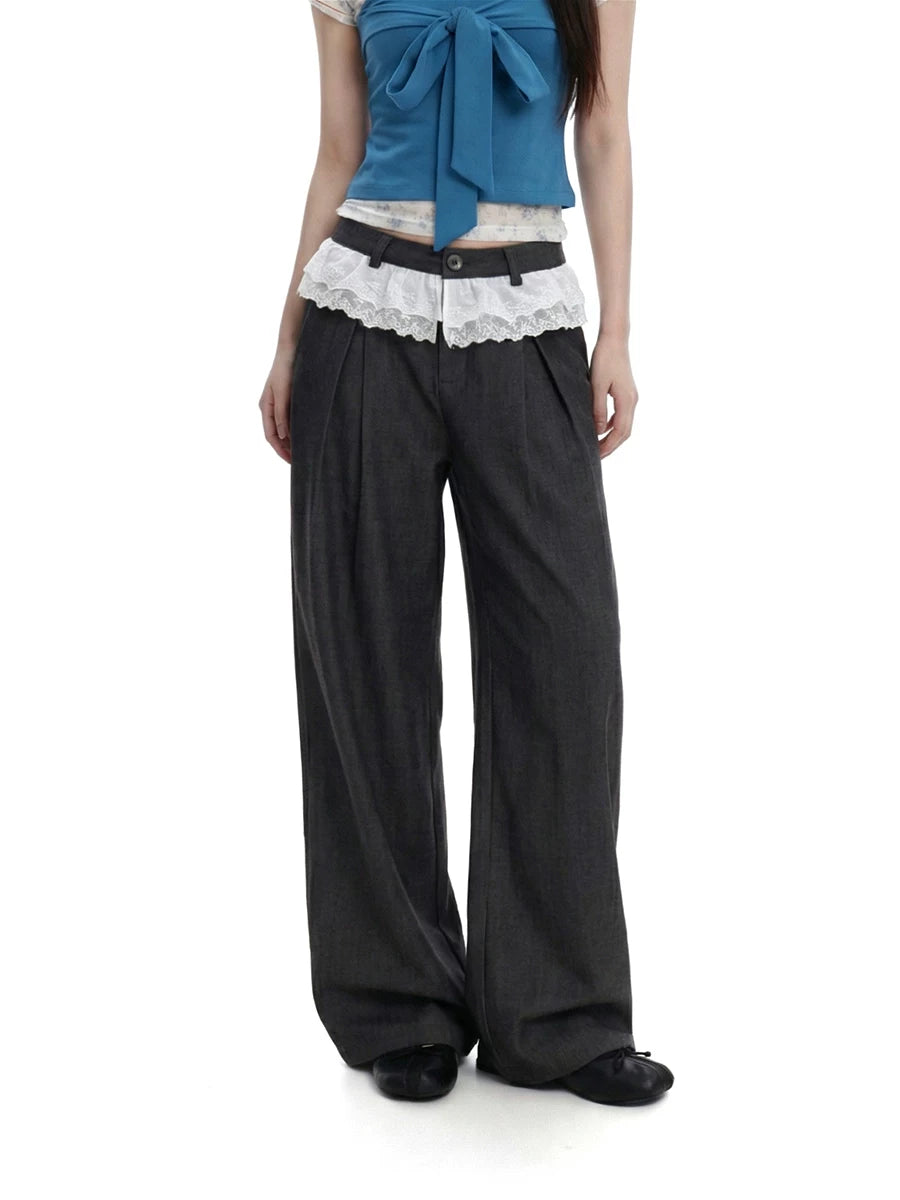 WITHMIN Bow Tube Top Small Floral T-shirt Two-piece Set