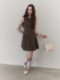 VOOE Ruffle-edged Waist Sleeveless Dress
