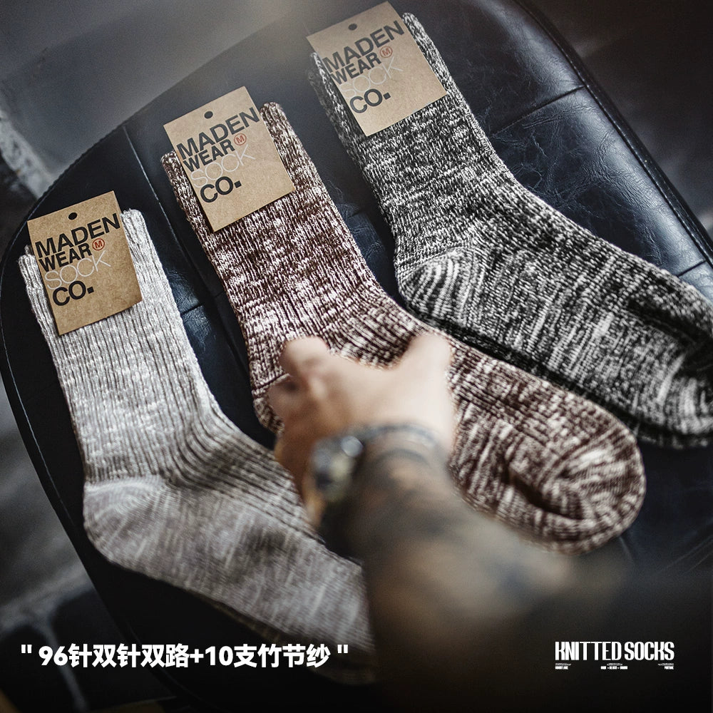 Maden Tooling Retro Snowflake Knitted Cotton Socks