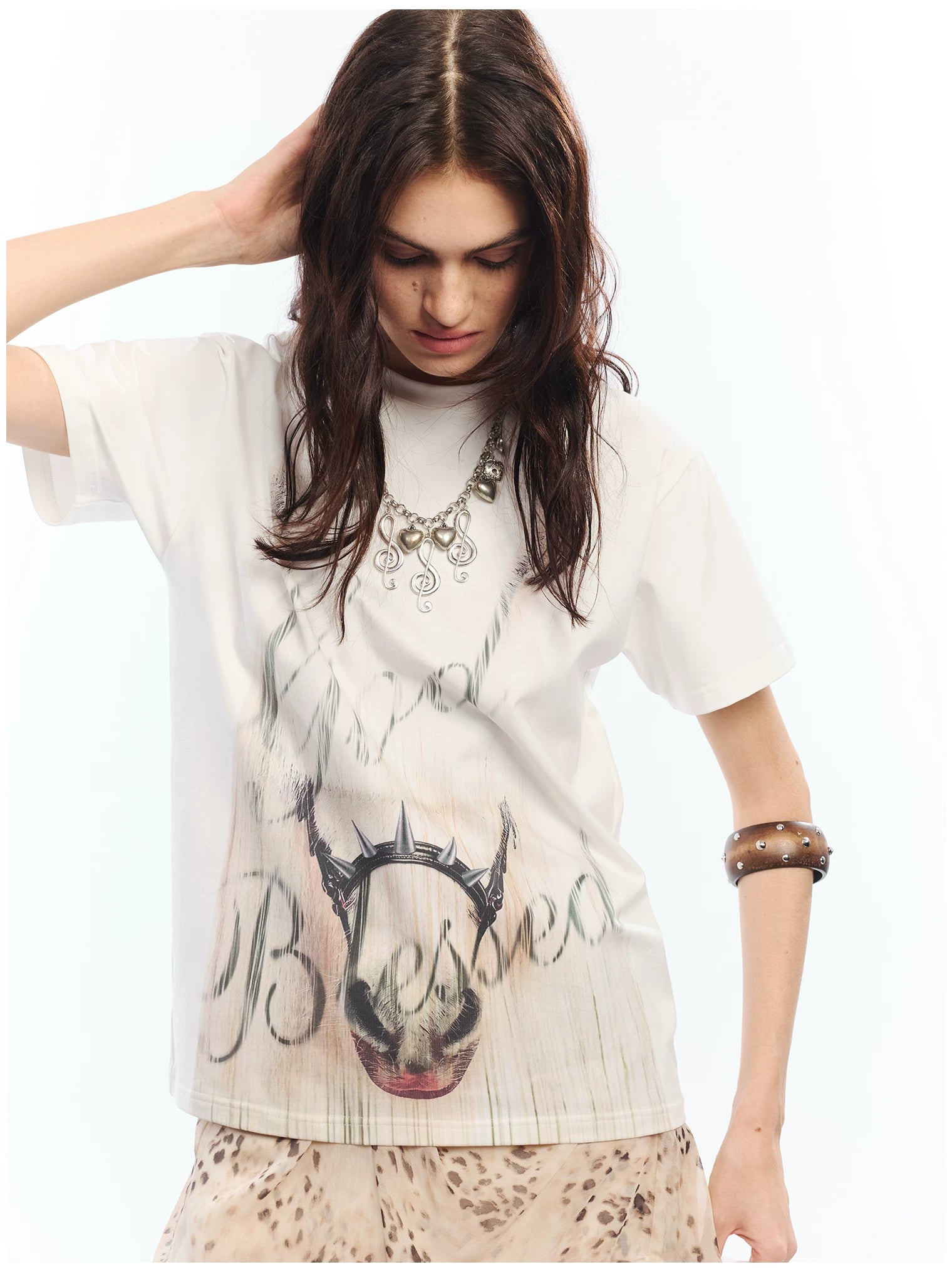 2th Desire Crew Neck Shoulder Casual Tee