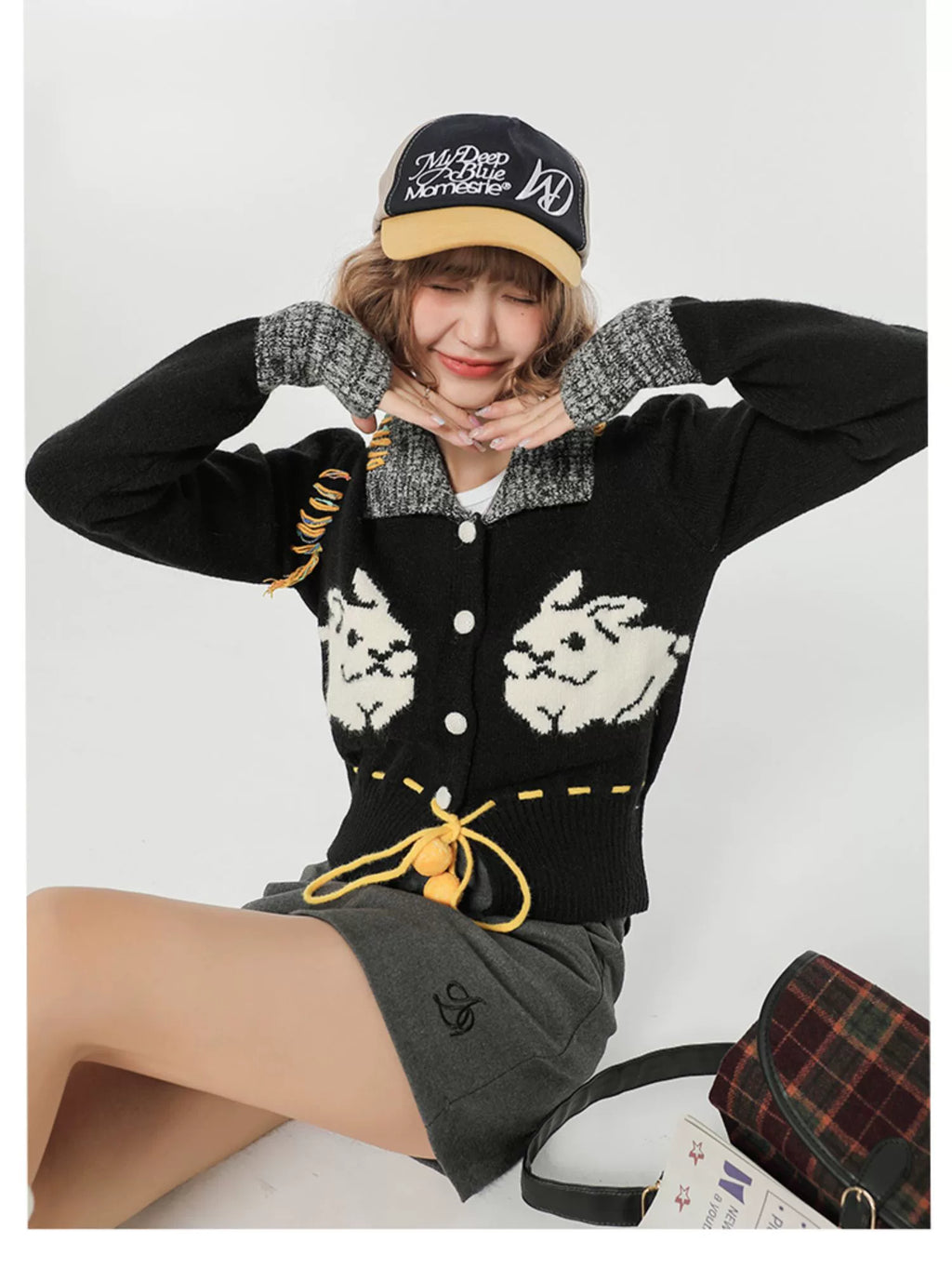 Girlyhalo Vintage Slim Fit Knit Jacket