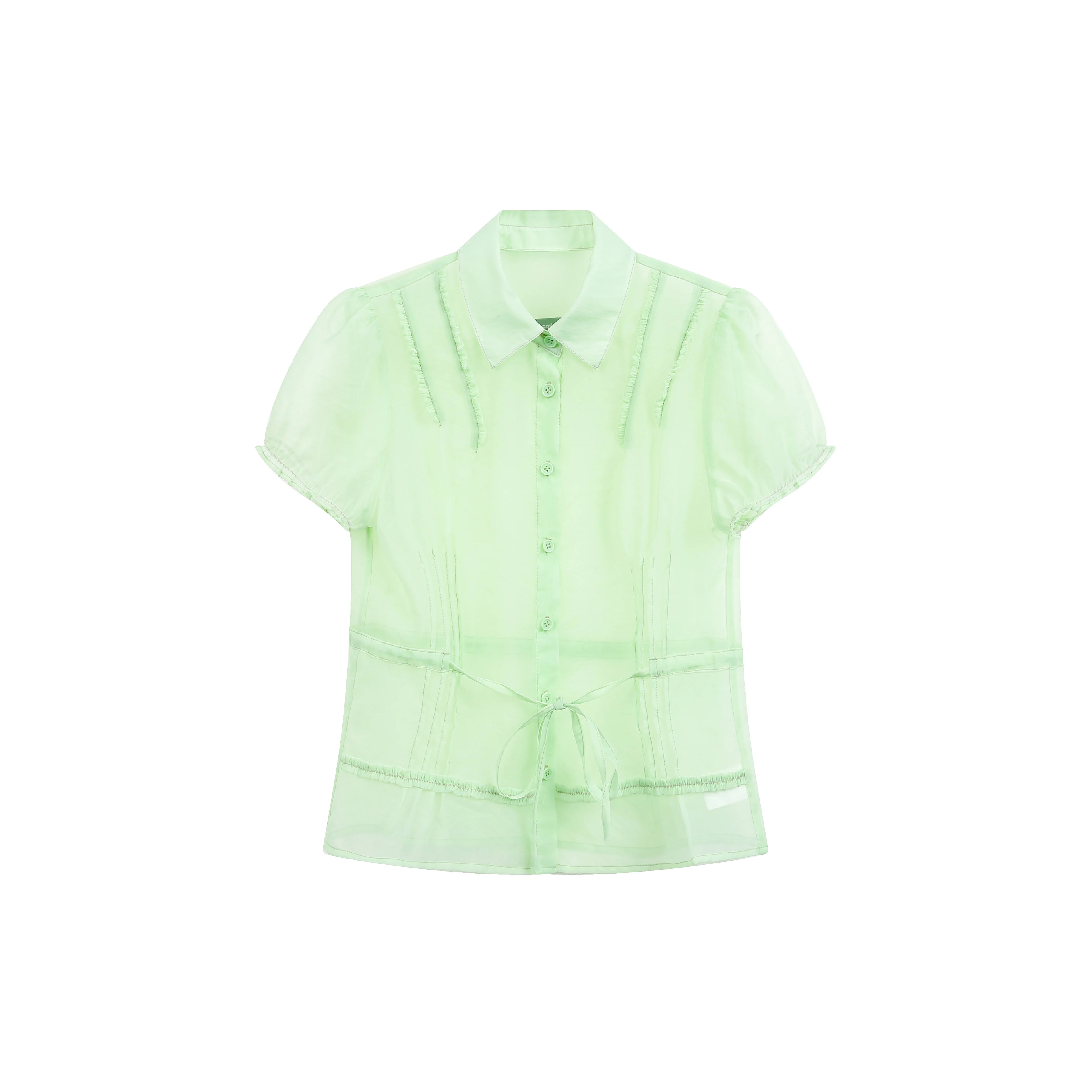 JIKOO Lace Drawstring Thin Shirt