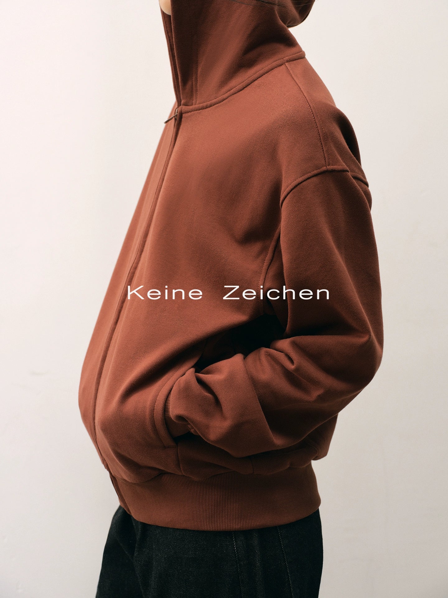 NO LOGO Lazy Loose Abraded Hooded Zipper Sweater