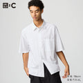 Uniqlo C series cooperation/men's and women's loose striped shirt short-sleeved shirt casual versatile 477643