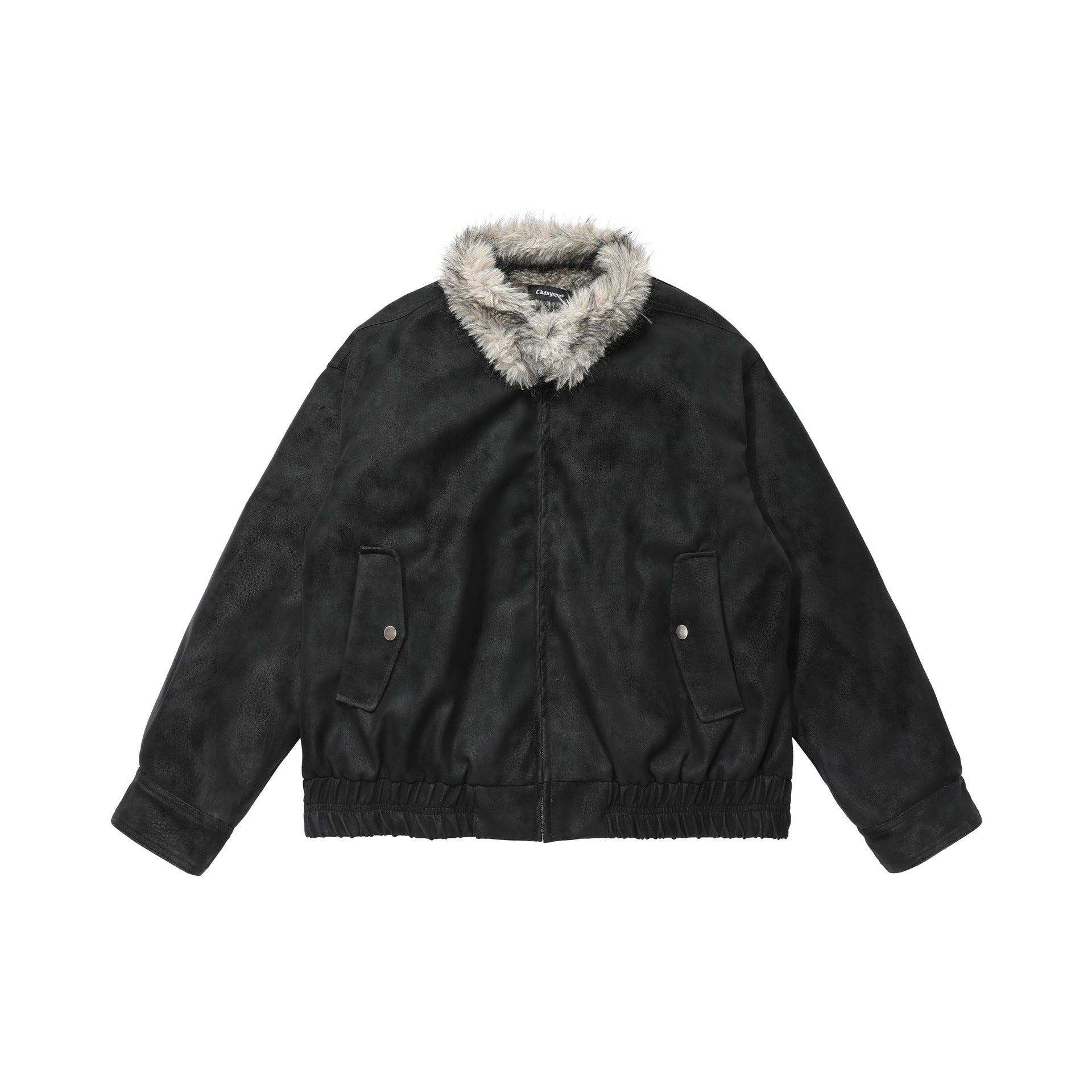 CHANYOOU Vintage Suede Fleece Collar Fleece Jacket