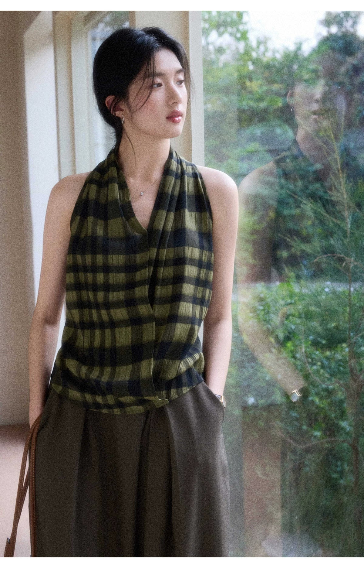 TYANG Temperament Plaid Sleeveless Vest