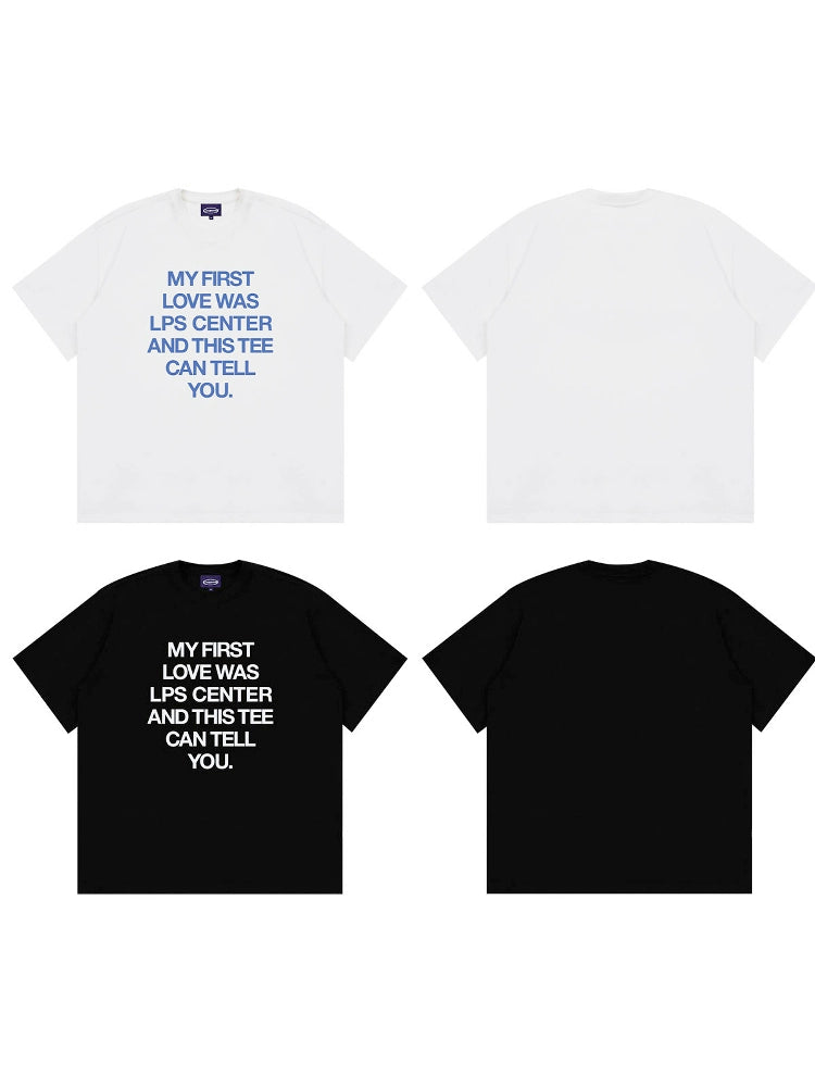 Loopsoon Large Chest Print Alphabet Versatile Tee
