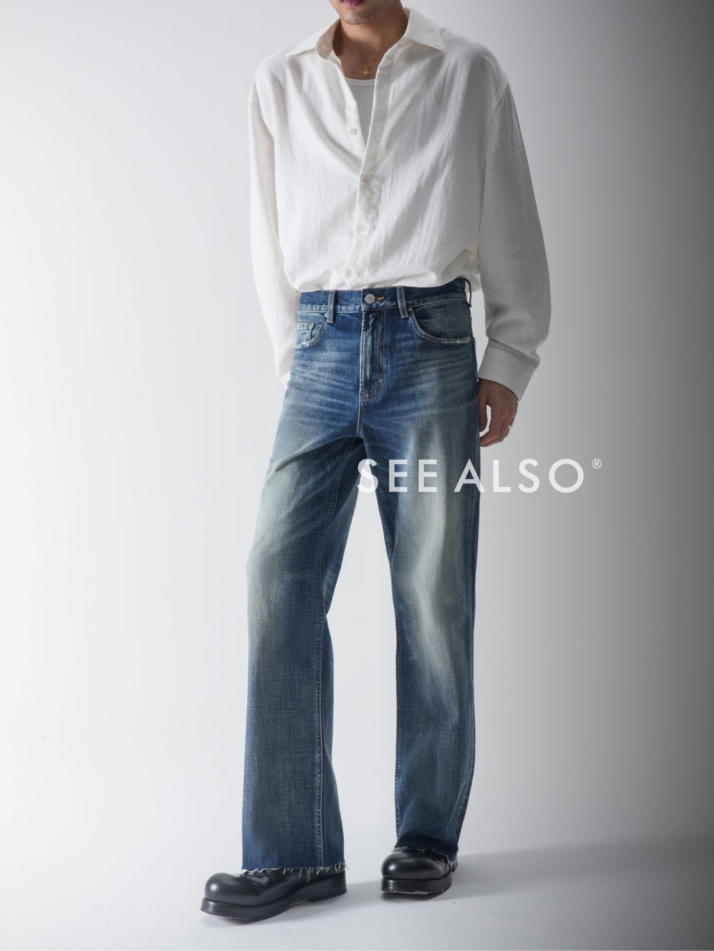 SEE ALSO Long-staple Cotton Horse Hip Leather Brand Foot Fringed Jeans