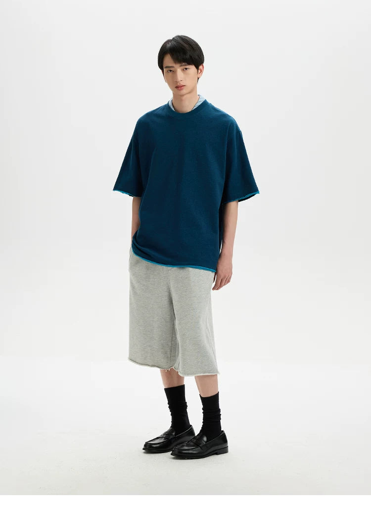 BUTTBILL Retro Contrast Casual Tee