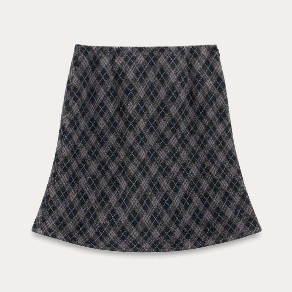 EGGKA Retro Plaid Fishtail Slim Skirt