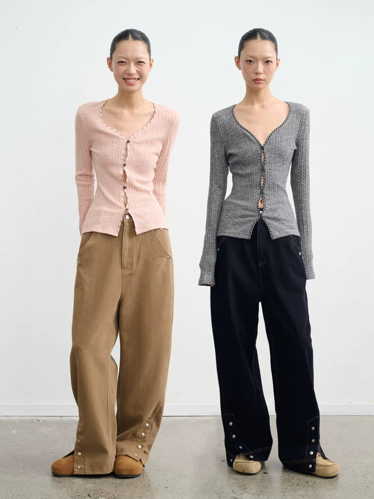 LINY LIBERTY Simple Slim-fitting Long-sleeved Knitted Base