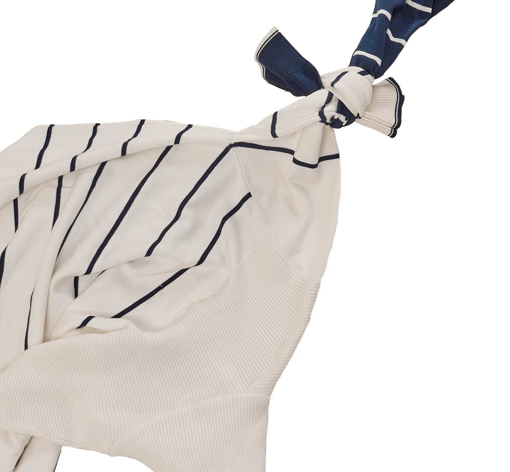 CULTUM Half-zip Lapel Striped Knitted Sweater