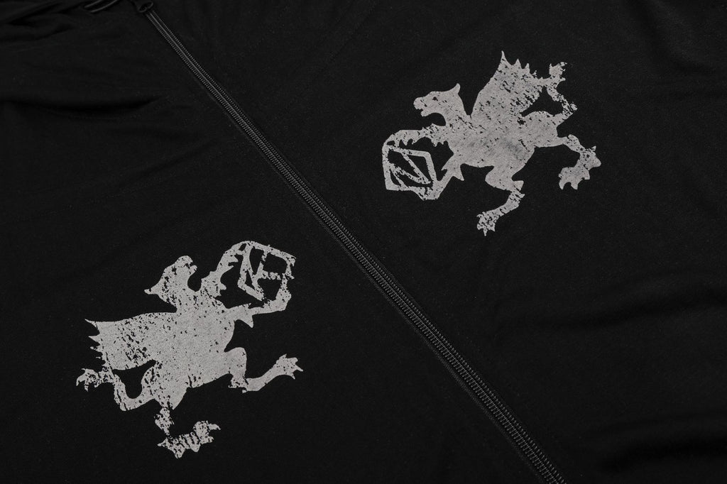 11KN Double-headed Eagle Print Short Hooded Jacket