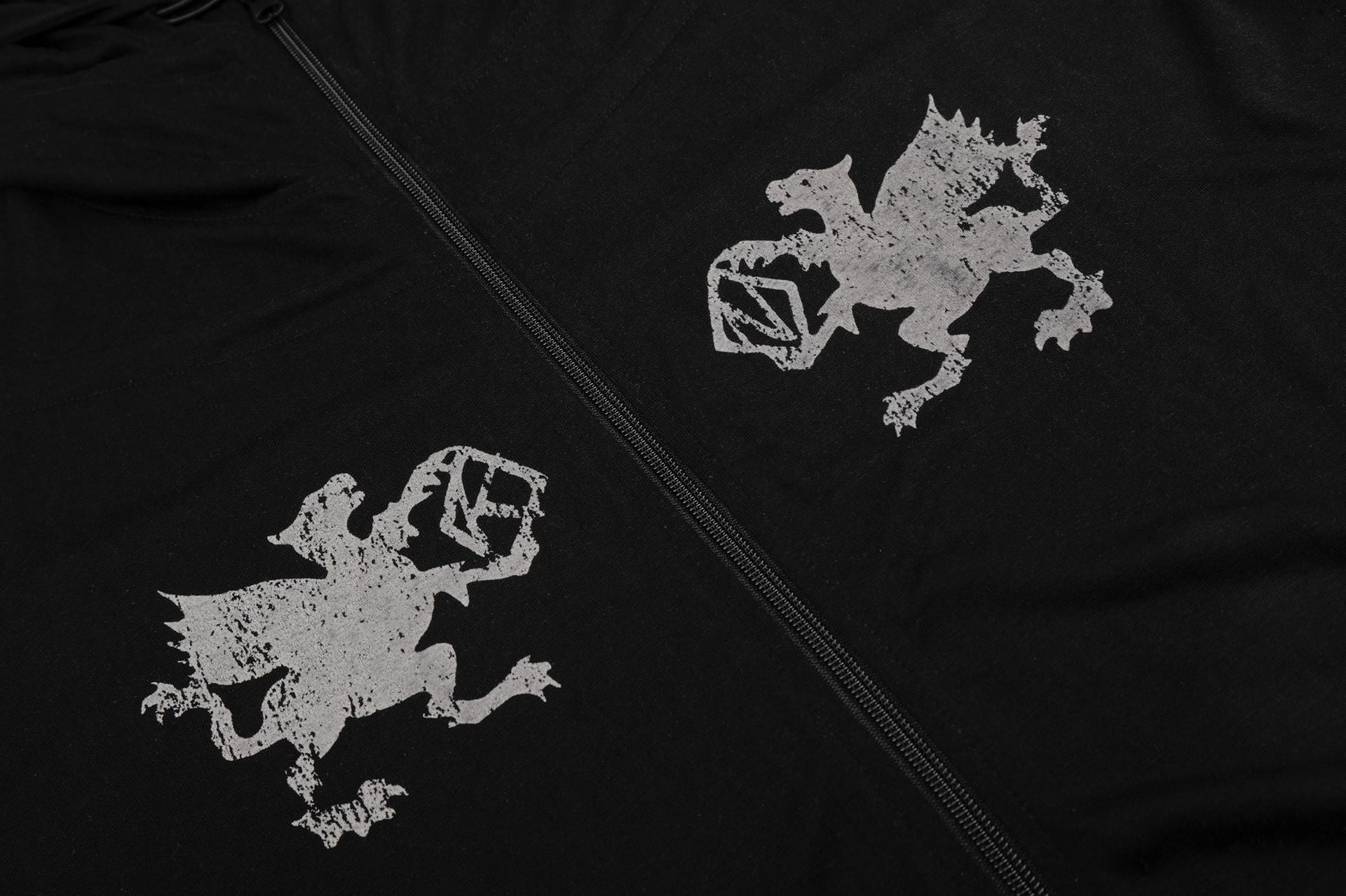 11KN Double-headed Eagle Print Short Hooded Jacket