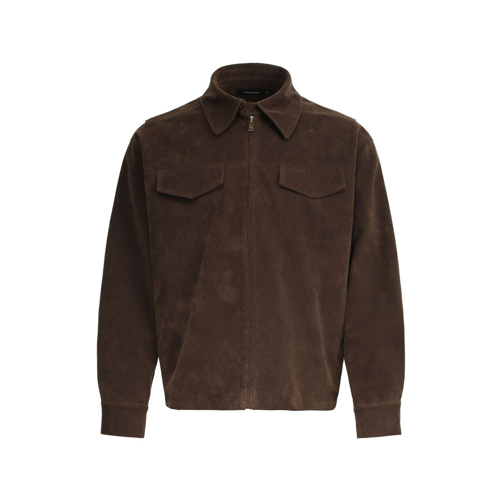 CHANYOOU Retro Three-dimensional Deconstruction Splicing Imitation Suede Jacket