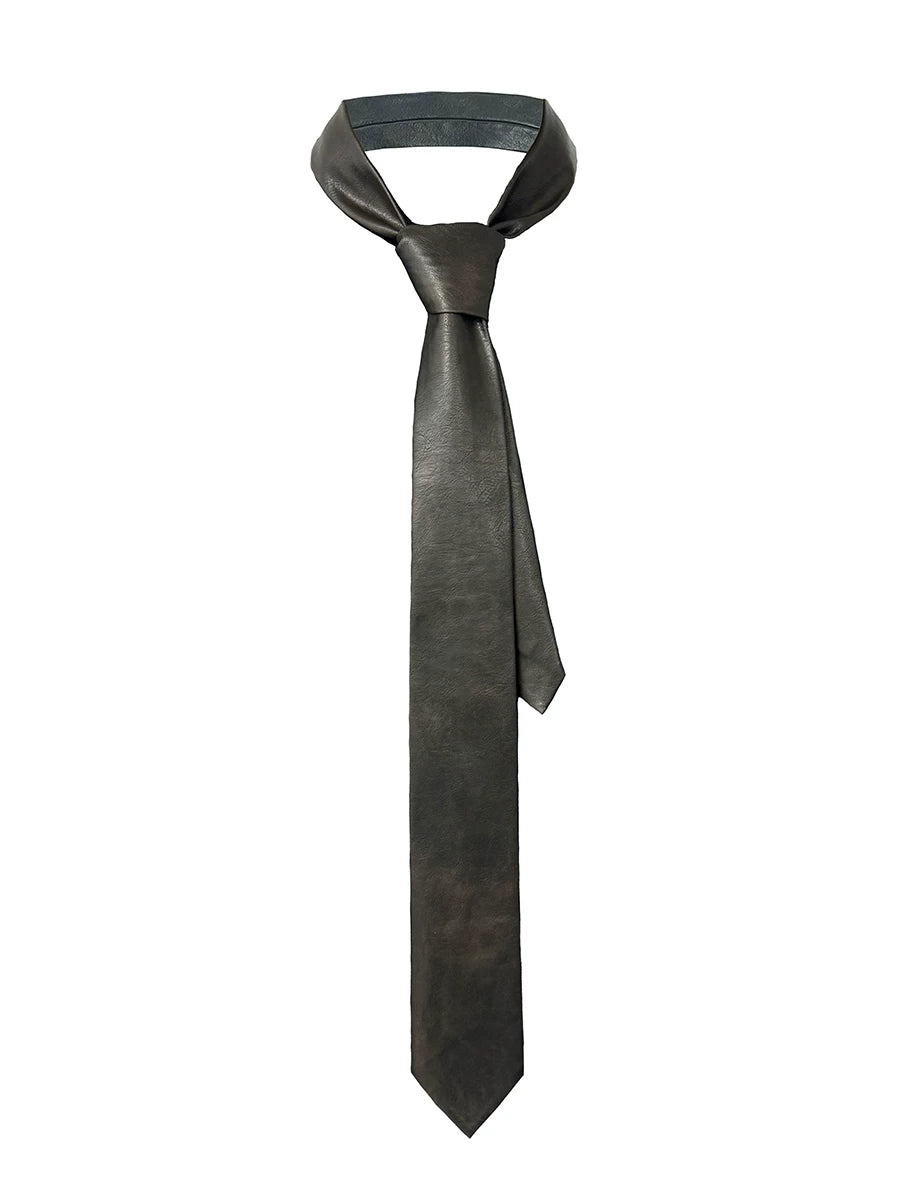 JCAESAR Retro Erasable Leather Tie