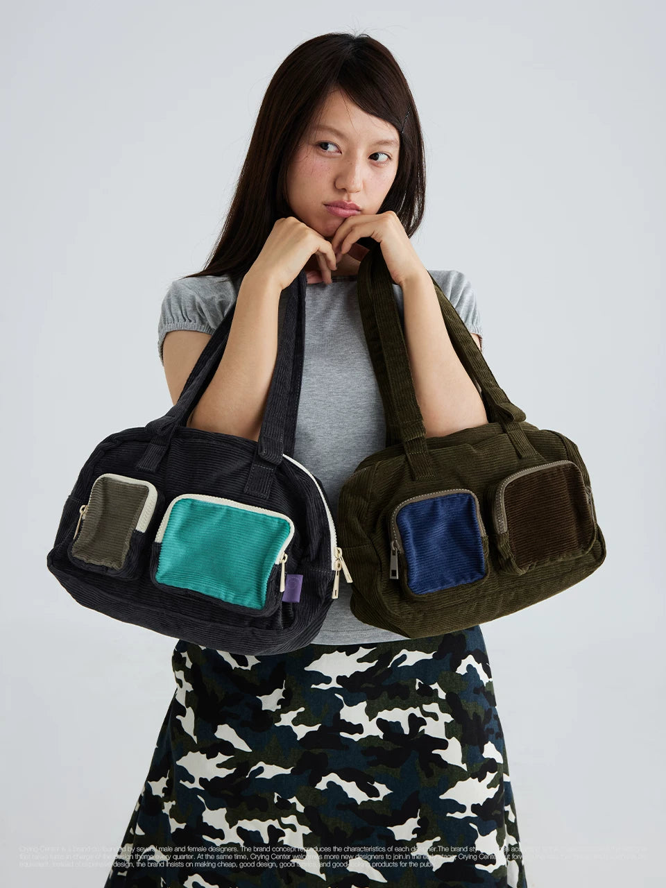 CryingCenter Corduroy Shoulder Underarm Bag
