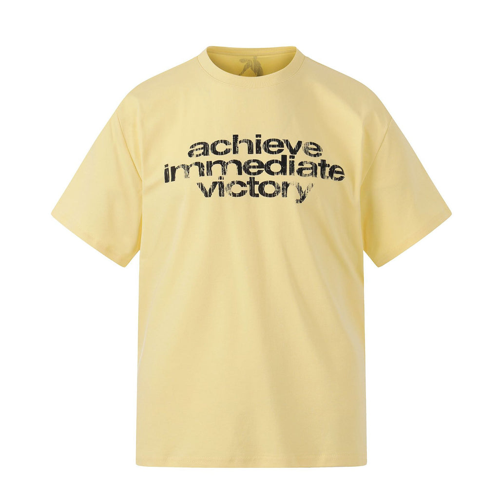 11KN Retro Smudged Letter Print Loose Tee