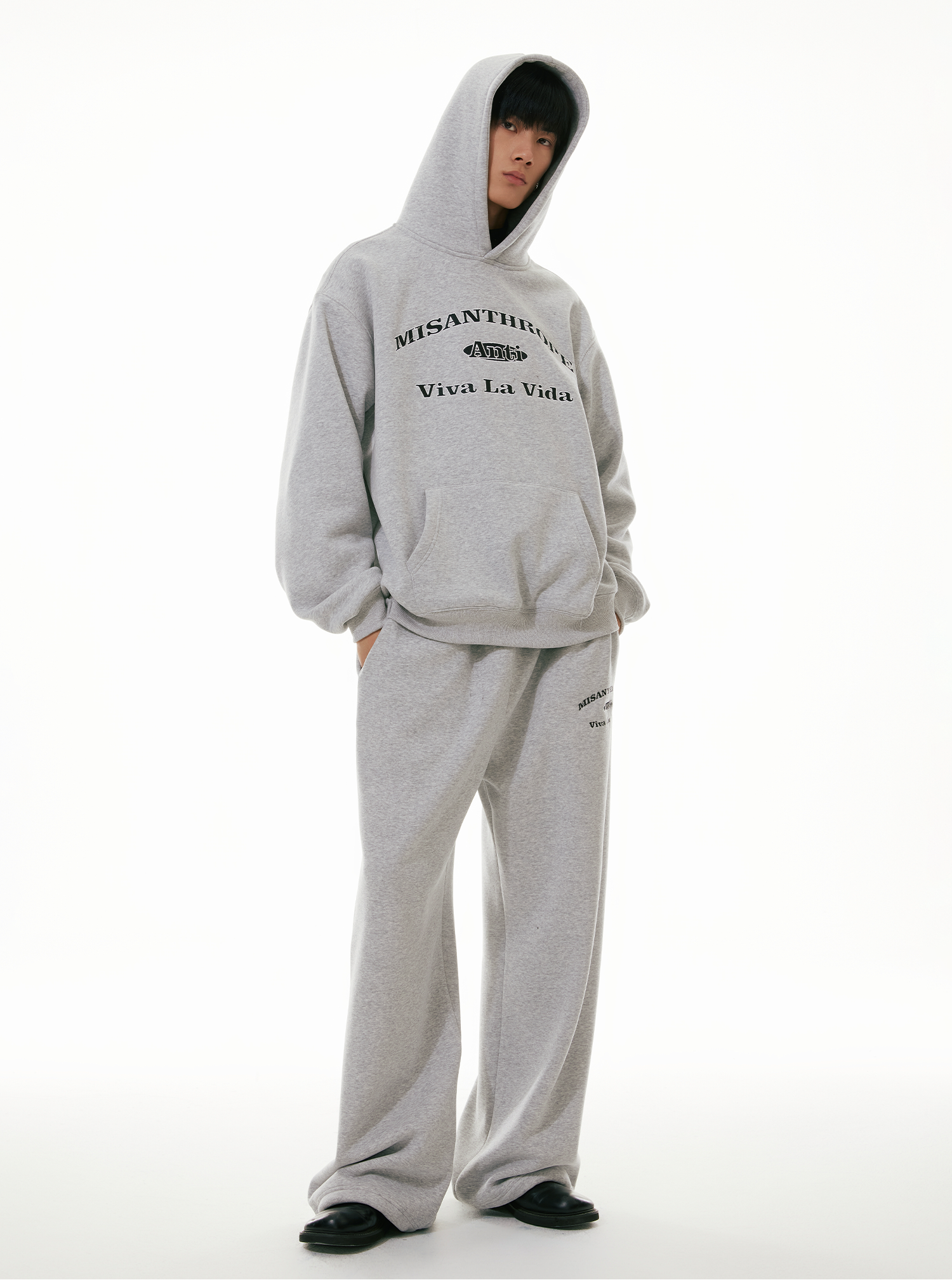 FUNKYFUN Embroidered Straight Tube Velvet Lazy Casual Trousers