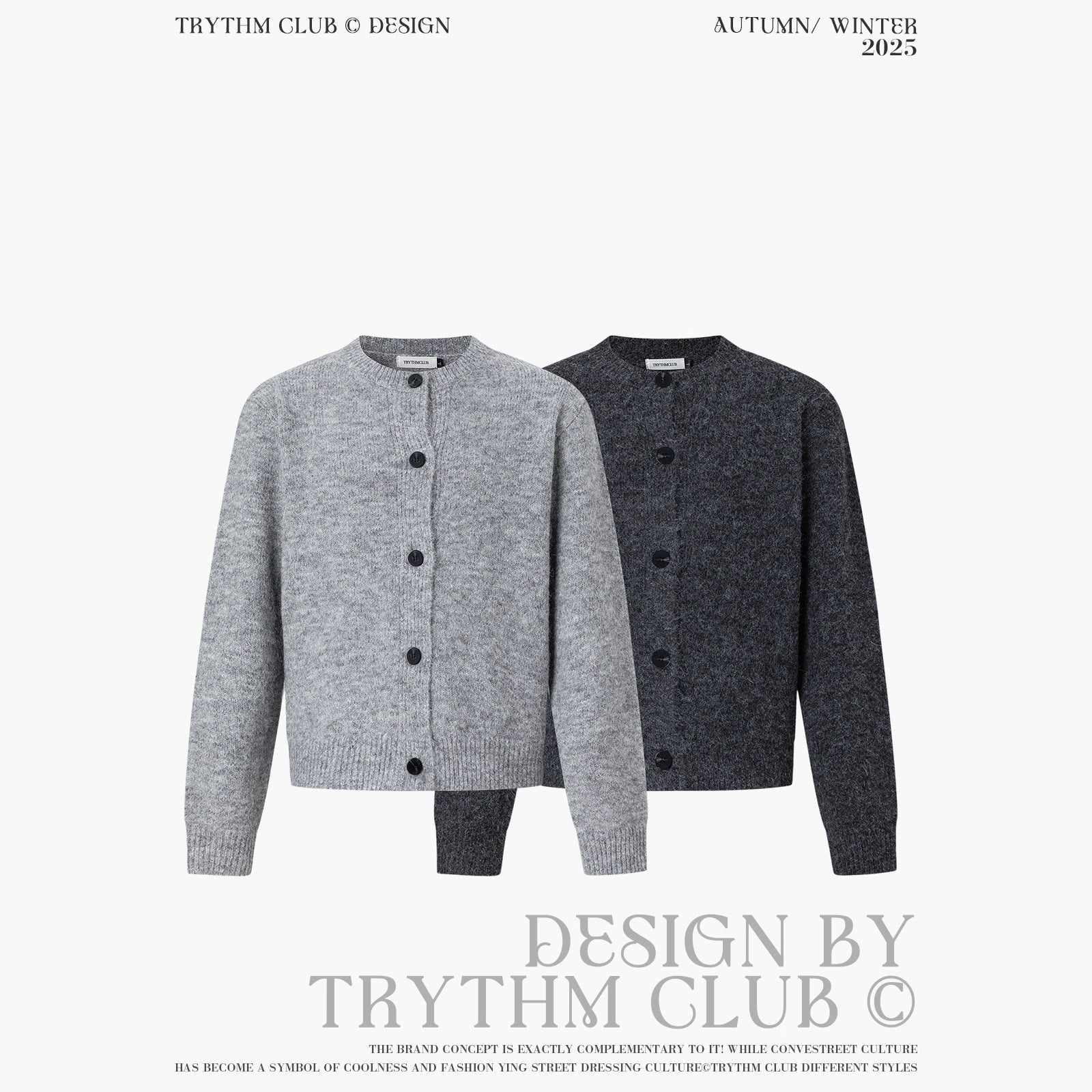TRYTHMCLUB Simple Premium Knitted Cardigan Sweater