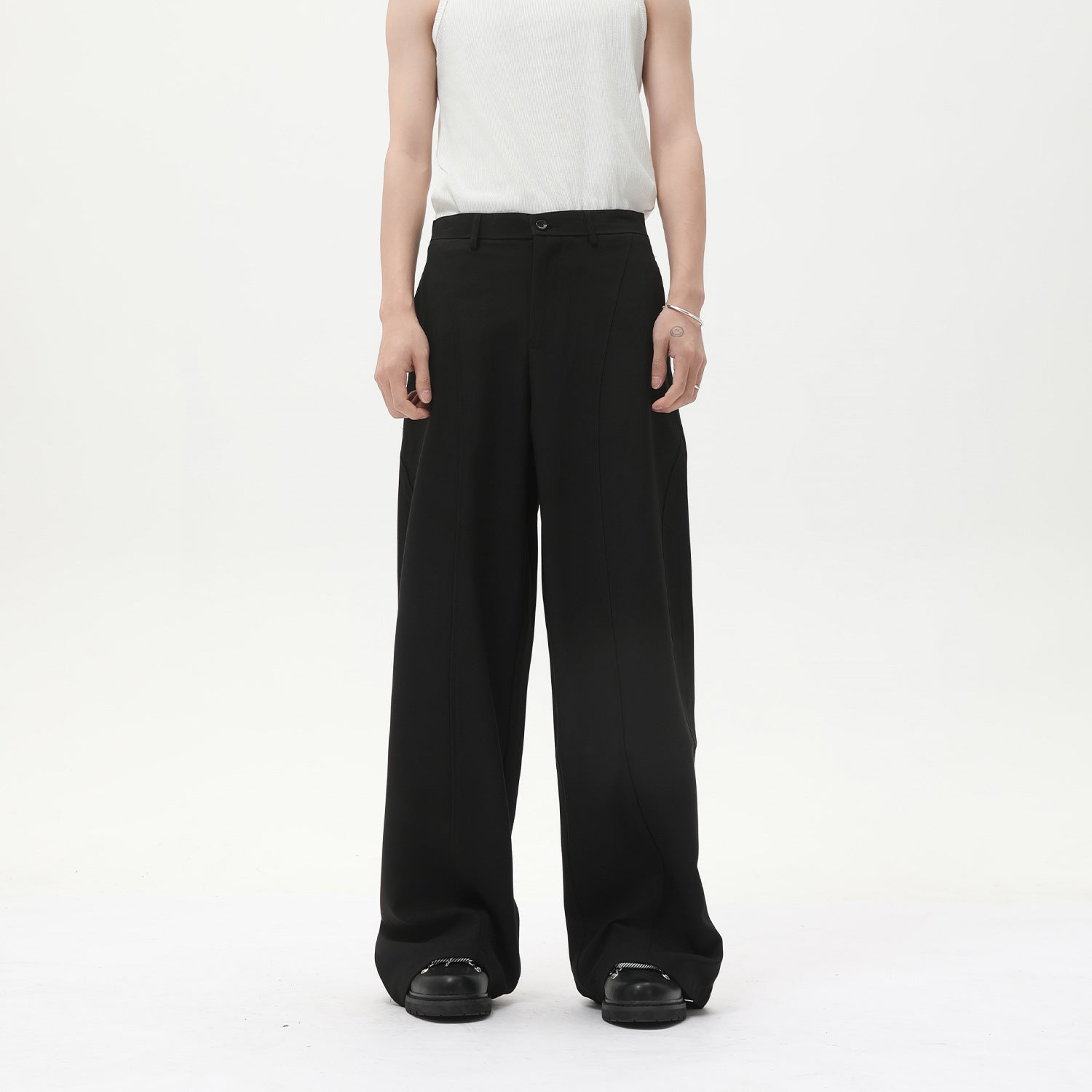 MTLCLOTHES Silhouette Loose and Thin Mopping Suit Pants