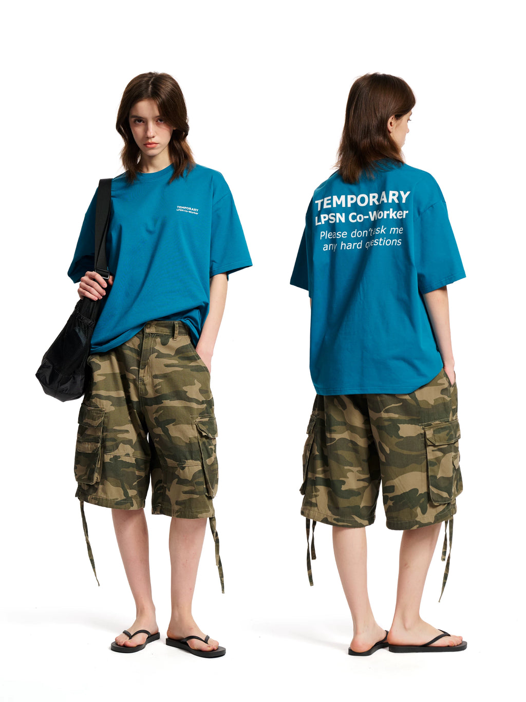 Loopsoon Fun Text Print Versatile Fashion Tee